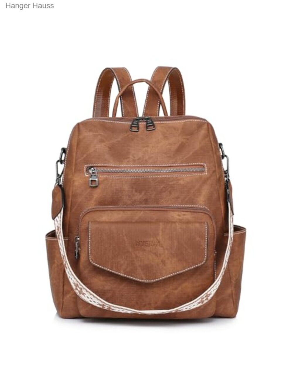 PU Leather Convertible Backpack Purse for Women, Waterproof Fashion Handbag